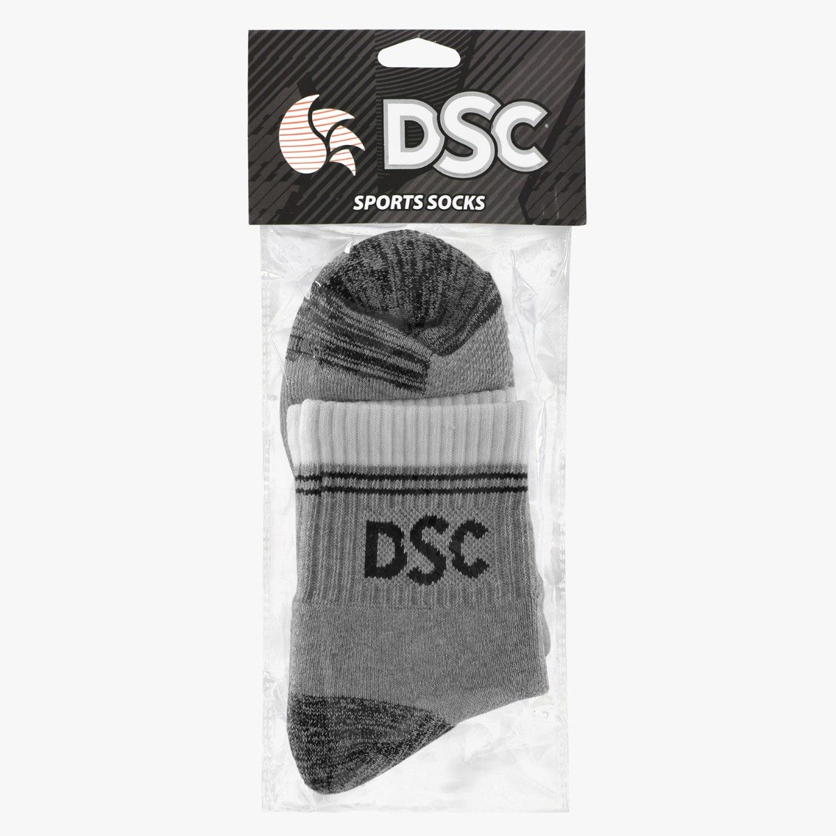 DSC 08 Cricket Socks (Grey Melange/Black/White)