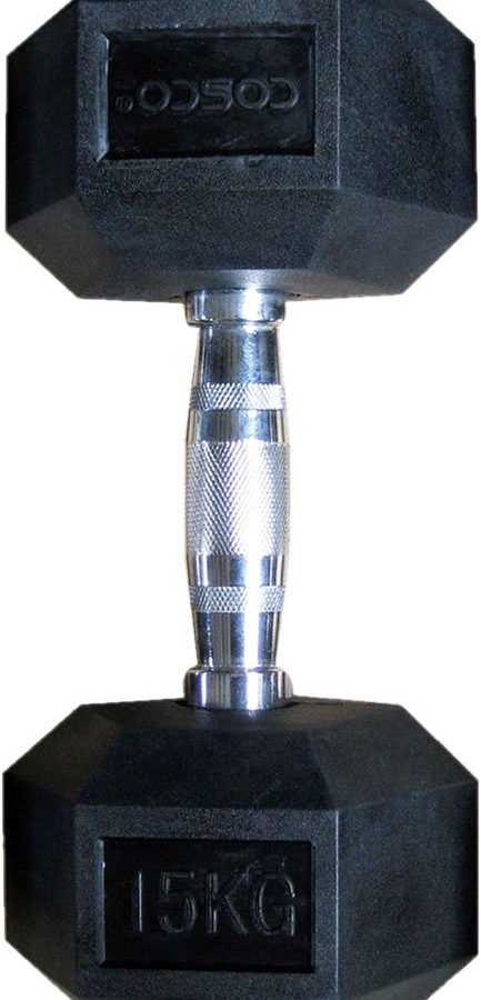 COSCO Hexagonal Dumbbell Rubber 15 kg