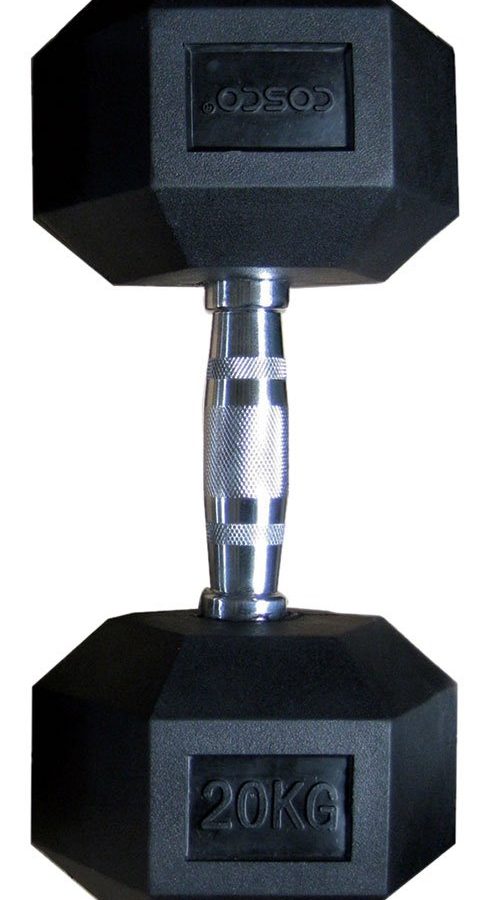 COSCO Hexagonal Dumbbell Rubber 20 kg