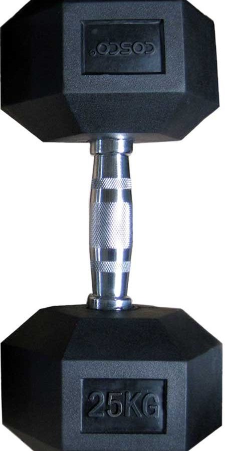 COSCO Hexagonal Dumbbell Rubber 25 kg
