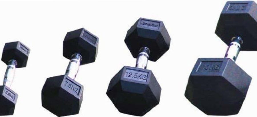 COSCO Hexagonal Dumbbell Rubber 30 kg