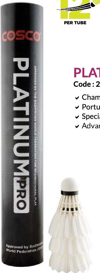 COSCO Platinum Pro Shuttlecock (tube)